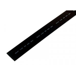 Трубка термоусадочная ТУТ нг 25,0/12,5 черная, термоусаживаемая трубка в метровой нарезке, не поддерживает горение
