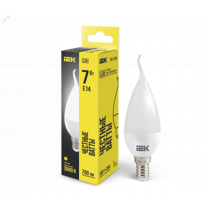 Лампа LED CB35 свеча на ветру 7Вт 230В 3000К E14 LLE-CB35-7-230-30-E14
