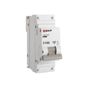 Выключатель автоматический модульный 1п C 100А 10кА ВА 47-100 PROxima EKF mcb47100-1-100C-pro