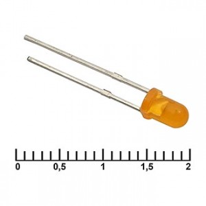 3 MM ORANGE  30 MCD   20, Светодиод 3мм/оранжевый/601нм/30мкд/20°
