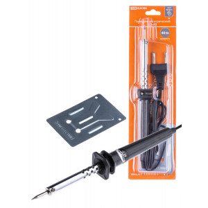 Паяльник электрический ПЭ-40 с жалом типа "конус", в комплекте подставка, 40 Вт, "Гранит"