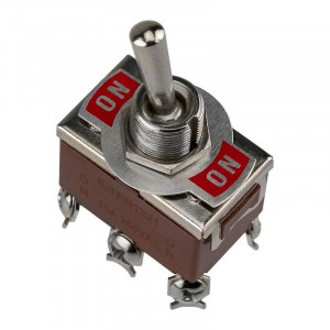 Тумблер 250V 15А (6c) ON-ON двухполюсный (KN-202) (в упак. 1шт.) 06-0327-B, Тумблер ON-ON (6c) 15A 250В