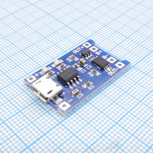 Модуль ЗУ для литиевых аккумуляторов, Модуль заряда аккумуляторов на микросхеме TP4056, с дополнительной защитой от токовой перегрузки и переразряда. Защита состоит из чипа DW01A, и транзисторной сборки 8205A. Плата выдерживает кратковременную переплюсовку. Защита от перегрузки по току