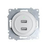 Розетка USB 2-м СП Florence 16А IP20 с подсветкой механизм бел. (1E10351300) 2260089