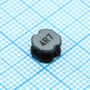SRN6045-4R7Y, Катушка индуктивности силовая проволочная полуэкранированная 4.7мкГн ±30% 100кГц 15Q-Фактор феррит 3A 0.0376Ом по постоянному току лента на катушке