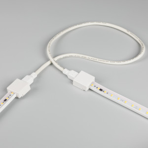 Коннектор соединительный для ленты ARL-50000PV (15.5x6mm) 027068, Коннектор соединительный с проводом 600мм для соединения между собой 2-х светодиодных лент ARL-50000PV, тип WP2. Провод 600мм, 2х1ммх. Максимальный допустимый ток 3А. Цена за 1шт.