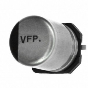 EEEFPV101XAP, Конденсатор электролитический низкоимпедансный для поверхностного монтажа 35В 100мкФ ±20%, 600mA, 2000часов, 6.3*7.7