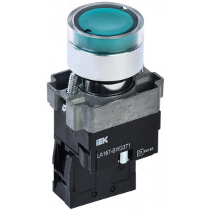 Кнопка LA167-BW3371 d=22мм RC 1з с подсвет. зеленая BBT20-BW3371-1-12-67-K06