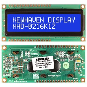 NHD-0216K1Z-NSW-BBW-L, Модули сивольных ЖК-дисплеев и комплектующие STN- BLUE Transm 80.0 x 36.0