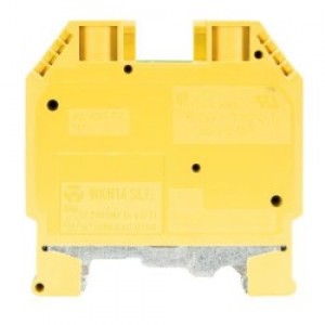 Заземляющая клемма WKN 16 SL, Заземляющая клемма, тип фиксации провода: винтовой, номинальное сечение: 16 мм кв., 800V, ширина: 12 мм, цвет: желто-зеленый, тип монтажа: DIN35