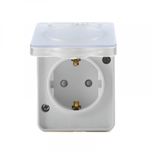 Розетка 1-м ОП AtlasDesign Profi54 16А IP54 250В с заземл. защ. шторки бел. SE ATN540145
