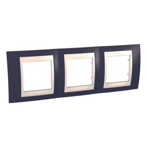 UNICA ХАМЕЛЕОН РАМКА 3-постовая, горизонтальная, БЕЖЕВЫЙ/ ГРАНАТ C3(+) MGU6.006.572