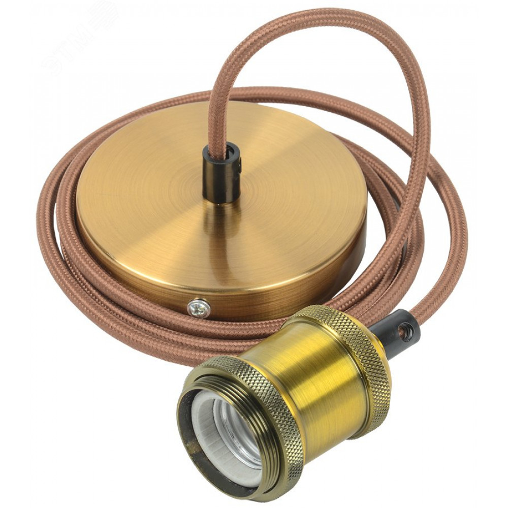 Изображение товара Подвесной патрон E27 со шнуром 1,5м RETRO золото IEK EPA12-04-02-K22