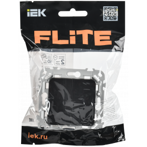 FLITE Выключатель 1-клавишный 10А ВС11-1-0-ФлЧ черный IEK FI-V10-0-10-1-K02