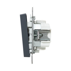 Механизм выключателя, двухклавишный, с подсветкой, графит Эпика EKF UP1-SWG-24