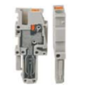 Разъем для клемм UJ6-2.5VP/L, Разъем для клемм, левый, 1 полюс, тип фиксации провода: push-in, номинальное сечение: 2,5 мм кв., 24A, 500V, ширина: 5,2 мм, цвет: серый