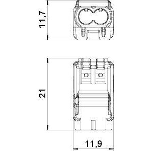 Клемма OBO универсальная пружинная c зажимом 2x2,5 мм2, прозрачная61 225 FL 2054450