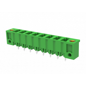 Вилочный разъем на плату MC-PD5.08V23-I-0001, Вилочный разъем, вертикальный, на плату, шаг: 5.08 мм, 23 полюса, фиксация на плате пайкой, исполнение: с монтажными фланцами и дополнительным креплением на плате, 320V, 8A, цвет: зеленый