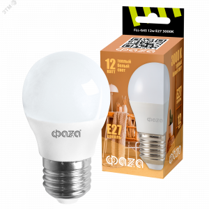 Лампа светодиодная LED 12Вт E27 3000K шар 230/50 5038622