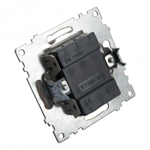 Выключатель 2-клавишный (механизм) 250В, 10А, серия Катрин, шампань Stekker 39592