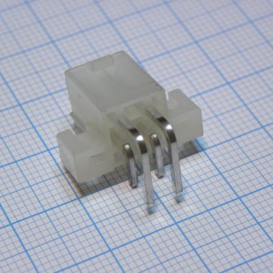 DS1073-01-2X2MR1T6, Разъем питания (с контактами) Mini-Fit, 4pin, вилка на плату угловая под винты, шаг 4,2мм