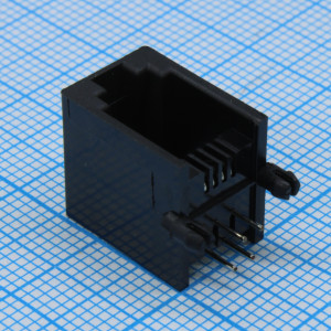 L-KLS12-123-4P4C-W/O-1-01, Разъем модульный TJ4-4P4C монтаж в отверстие