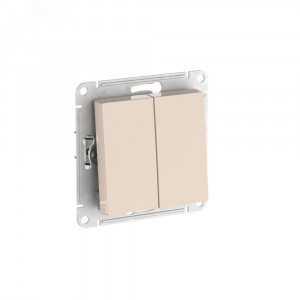 ATLASDESIGN 2-клавишный ПЕРЕКЛЮЧАТЕЛЬ, сх.6/2, 10АХ, быстрозажимные клеммы, БЕЖЕВЫЙ ATN000265S