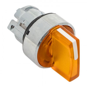 Исполнительный механизм переключателя ХB4 желтый на 2 положения с фиксацией, с подсветкой с короткой ручкой IP65 EKF XB4BD2FL-Y-65