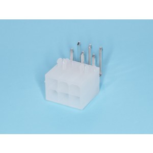 MF-6MRA, Разъем питания (с контактами) Mini-Fit, 6pin, вилка на плату угловая, шаг 4,2мм