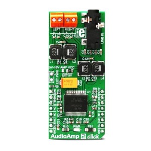 MIKROE-3077, Средства разработки интегральных схем (ИС) аудиоконтроллеров  AudioAmp 2 click