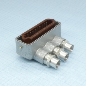 РШАГКУ-20-3, Приборно-кабельный соединитель 20 контактов угловой