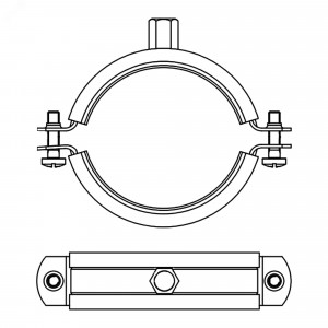 Хомут для высоких нагрузок с изоляцией с гайкой М16 для труб d 5"" BHH21500