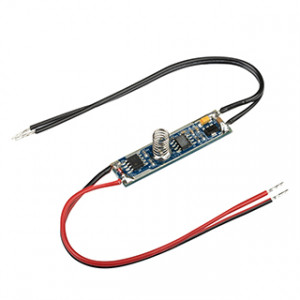 Микродиммер SR-2901S-H10 (12-24V, 36-72W) 019939, Диммер с подсветкой, встраиваемый в профиль, реагирует на прикосновение к экрану, короткое нажатие - вкл/выкл, длинное нажатие - диммирование. Для профилей с внутренней высотой (пов. профиля - пов. экрана) от 7 до 12 мм. 12-24V, 3A. Размер 42x10x10 mm
