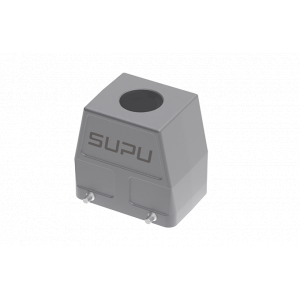 Крышка разъема S32A-TEH-4B-PG21, Крышка разъема на кабель, типоразмер 32A, высокое исполнение, без уплотнителя, 1 отверстие с резьбой для кабельных вводов PG21, с верхним расположением, без защелок (упоры для двух защелок), материал корпуса: алюминиевый сплав