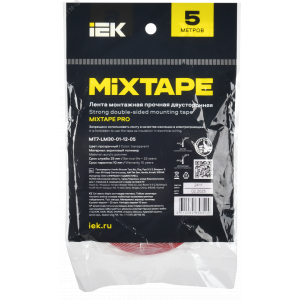 MIXTAPE PRO Лента монтажная прочная двусторонняя 1х12мм 5м IEK MT7-LM30-01-12-05