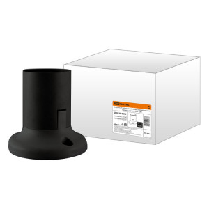 Патрон Е27 потолочный, термостойкий пластик, прямой, черный, Б/Н SQ0335-0079