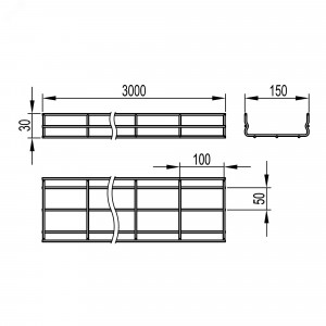 Проволочный лоток 30х150 L3000 FC3015