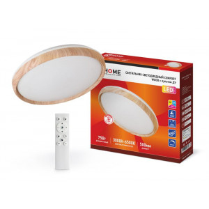Светильник светодиодный COMFORT WOOD 75Вт 230В 3000-6500К 6000лм 490х90мм с пультом ДУ 4690612035758