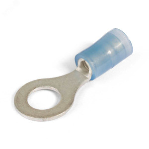 Наконечник кабельный кольцевой изолированный ВНКИ 1.5-4 серия ПРОФИ, Виброустойчивый кольцевой кабельный изолированный наконечник с нейлоновой манжетой, сечение 0.25-1.5 мм2 под М4