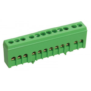 Шина PE "земля" в корп. изол. на DIN-рейку ШНИ-6х9-12-К-З YNN10-69-12KD-K06