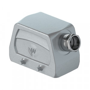 Крышка разъема BAS GOT GA 10 M25 A0, Крышка разъема на кабель, типоразмер 10B, без уплотнителя, 1 кабельный ввод M25x1,5, IP54, с боковым расположением, без защелок (упоры для двух защелок), материал корпуса: алюминиевый сплав