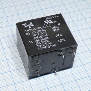 TR91-5VDC-SC-C, мощное 5VDC, 20A, 1переключение