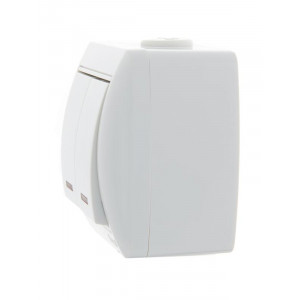 Выключатель 2-кл. ОП Nata 10А IP20 с подсветкой бел. 710-0200-112