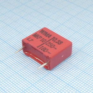 MKP1F033304F00JSSD, Конденсатор металлоплёночный полипропиленовый 0.33мкФ ±5% 250В (18 X 8 X 15мм) p=15мм 100°C