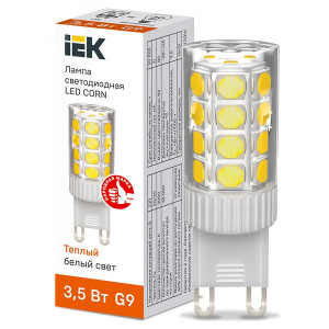Лампа LED CORN капсула 3,5Вт 230В 3000К керамика G9 LLE-CORN-4-230-30-G9