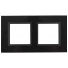 14-5102-05 Рамка на 2 поста, стекло, Elegance, чёрный+антр (5/50/1200) Б0034492