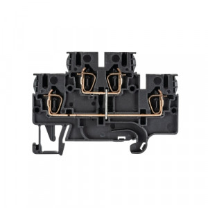 Этажная клемма WKFN 2,5 EVB-K, Этажная клемма, 2 этажа, тип фиксации провода: пружинный, номинальное сечение: 2,5 мм кв., 24A, 500V, ширина: 5 мм, цвет: черный, тип монтажа: DIN35