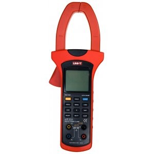 UT233, Токоизмерительные клещи, True RMS, 600В, 1000А, позволяет измерять активную, видимую и реактивную мощность, коэффициент мощности, фазовый угол, активную энергию и частоту