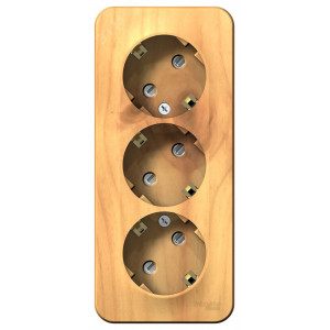 Розетка 3-м ОП Blanca 16А IP20 250В с заземл. защ. шторки с изолир. пластиной ясень SE BLNRA011315