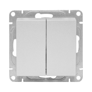 Механизм выключателя, двухклавишный, перекр-стный, алюминий Эпика EKF UP1-SWA-22